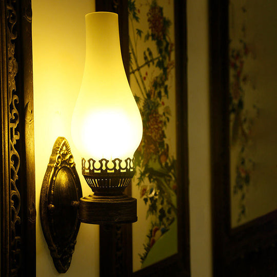 Head Vase Wall Lamp With Nautical Black Finish And Crackle Glass - Ideal For Lighting