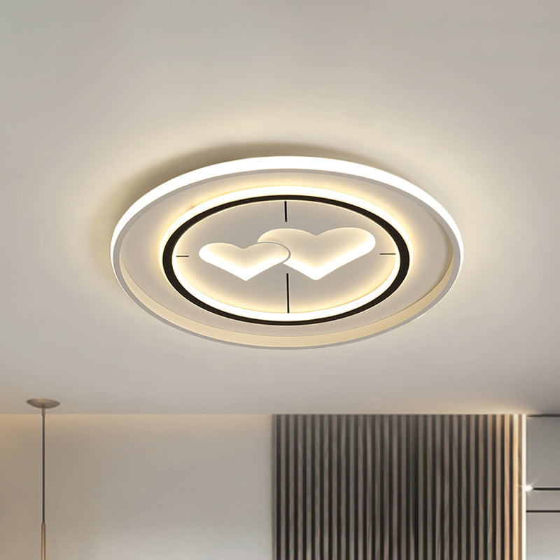 Modernist LED Flush Mount Lamp in White - Round/Square/Rectangle Design, Warm/White Light