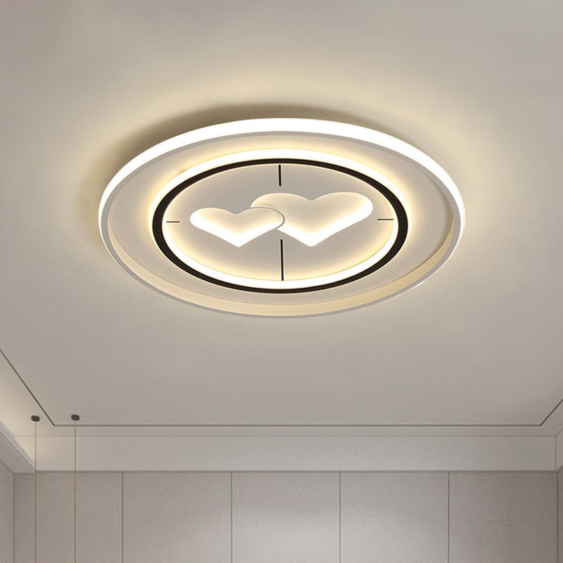 Modernist LED Flush Mount Lamp in White - Round/Square/Rectangle Design, Warm/White Light