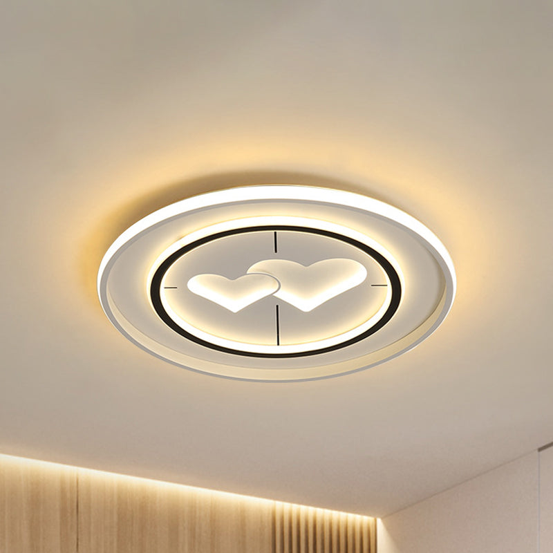 Modernist LED Flush Mount Lamp in White - Round/Square/Rectangle Design, Warm/White Light