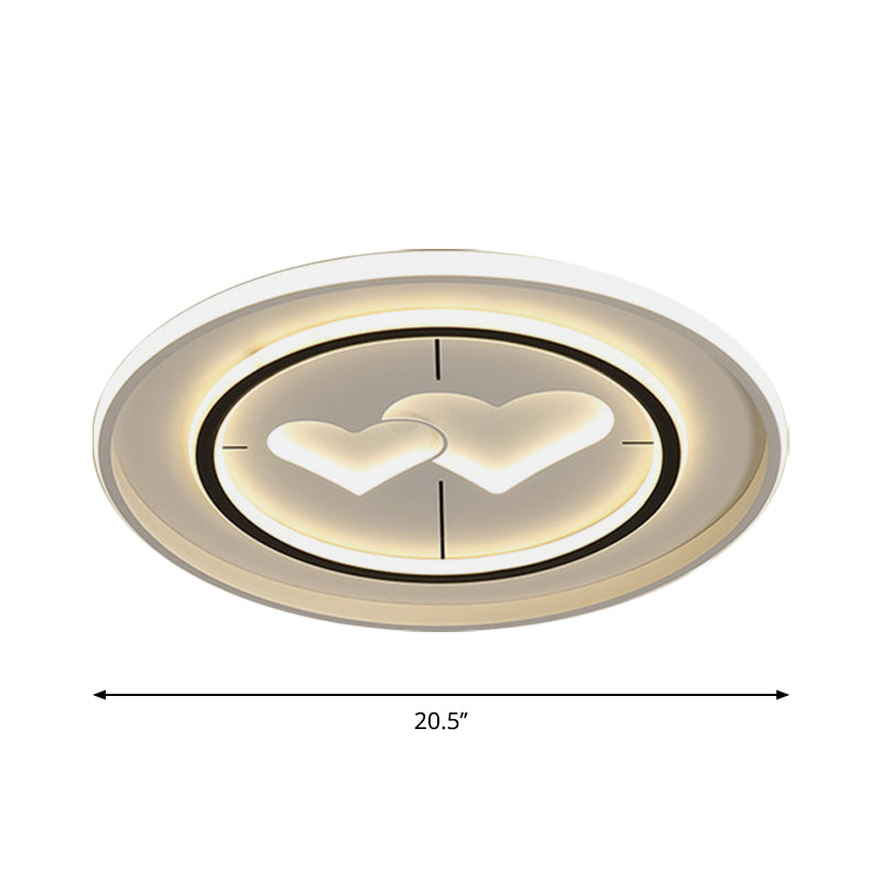 Modernist LED Flush Mount Lamp in White - Round/Square/Rectangle Design, Warm/White Light