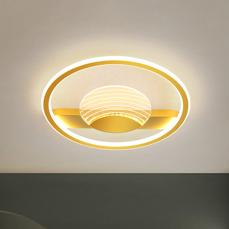 Nordic Black/Gold Acrylic LED Flush Mount Ceiling Lamp for Bedroom