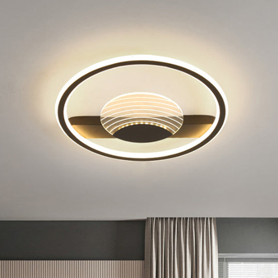 Nordic Black/Gold Acrylic LED Flush Mount Ceiling Lamp for Bedroom