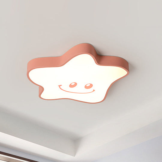 Flush Mount Cartoon Acrylic LED Pink Ceiling Light with Warm/White Light