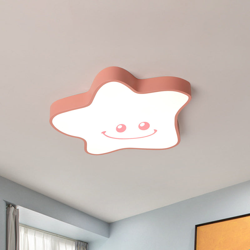 Flush Mount Cartoon Acrylic LED Pink Ceiling Light with Warm/White Light