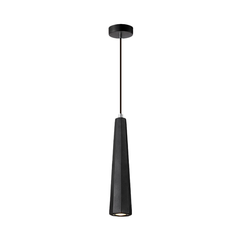 Alshain - Nordic Nordic 1 Light Pendant Lighting with Concrete Shade Black/Grey/Brown Tapered Hanging Ceiling Light