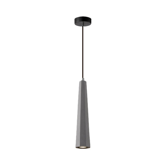 Alshain - Nordic Nordic 1 Light Pendant Lighting with Concrete Shade Black/Grey/Brown Tapered Hanging Ceiling Light