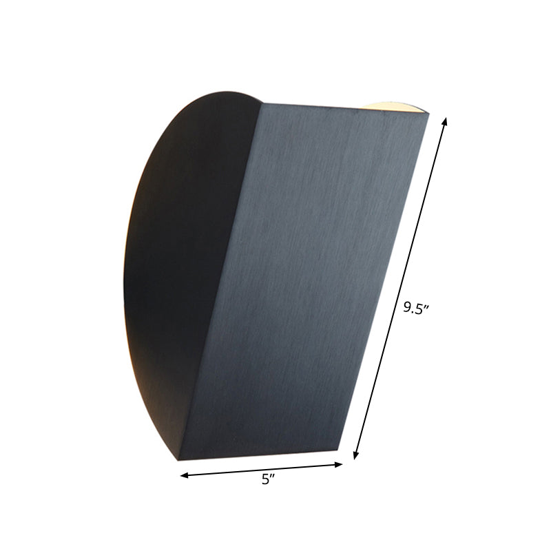 Modern Aluminum Wall Sconce With Foldable Semicircle Shade - 1 Light Black/Gold Finish