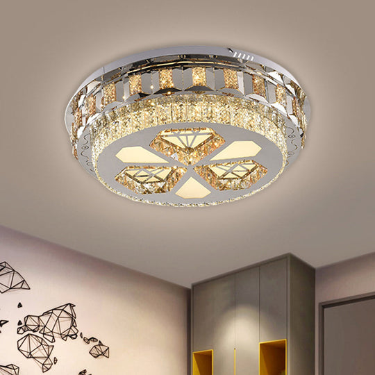 Diamond Design LED Flush Mount Ceiling Light in Stainless Steel