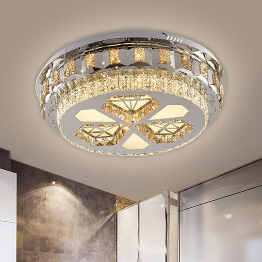 Diamond Design LED Flush Mount Ceiling Light in Stainless Steel