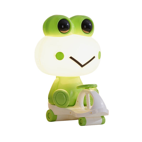 Iris - Adorable Pig/Frog/Panda Kids Bedroom Reading Book Light Plastic 1-Light Cartoon Night Table Lamp in Black/Pink/Green