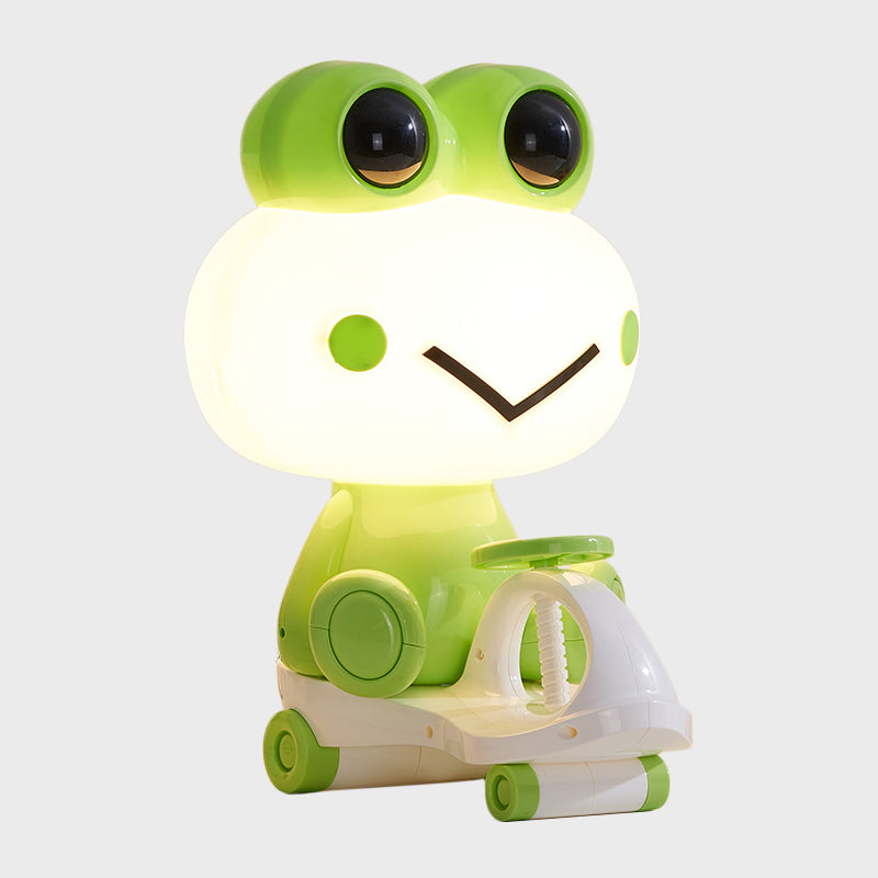 Iris - Adorable Pig/Frog/Panda Kids Bedroom Reading Book Light Plastic 1-Light Cartoon Night Table Lamp in Black/Pink/Green