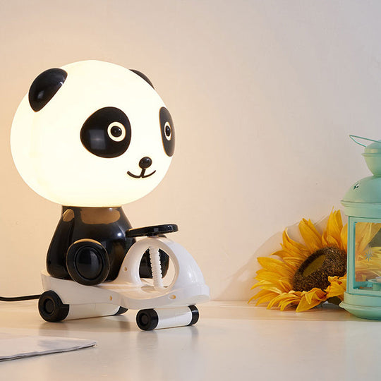 Iris - Adorable Pig/Frog/Panda Kids Bedroom Reading Book Light Plastic 1-Light Cartoon Night Table Lamp in Black/Pink/Green