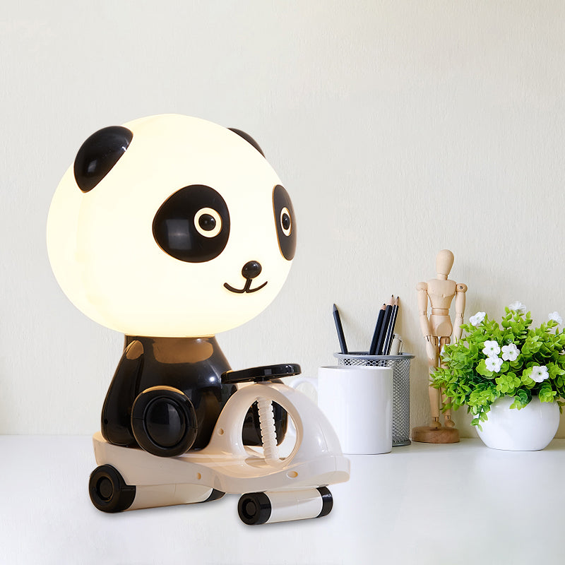 Iris - Adorable Pig/Frog/Panda Kids Bedroom Reading Book Light Plastic 1-Light Cartoon Night Table Lamp in Black/Pink/Green