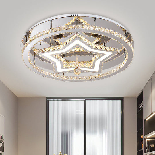 Modern LED Crystal Flush Mount Ceiling Light for Dining Room