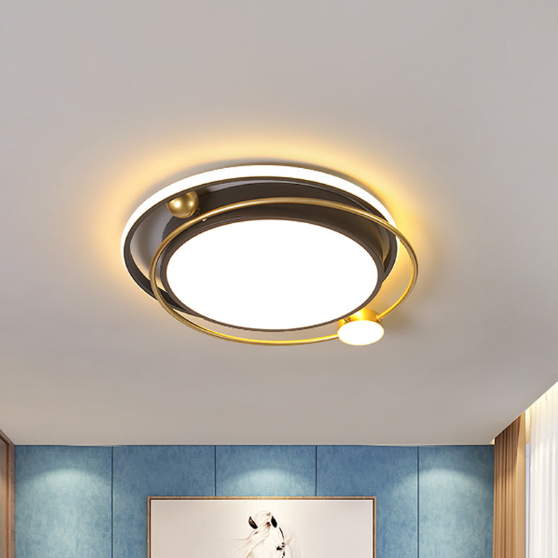 Minimalist Black-Gold Metallic Led Flush Mount Light Fixture