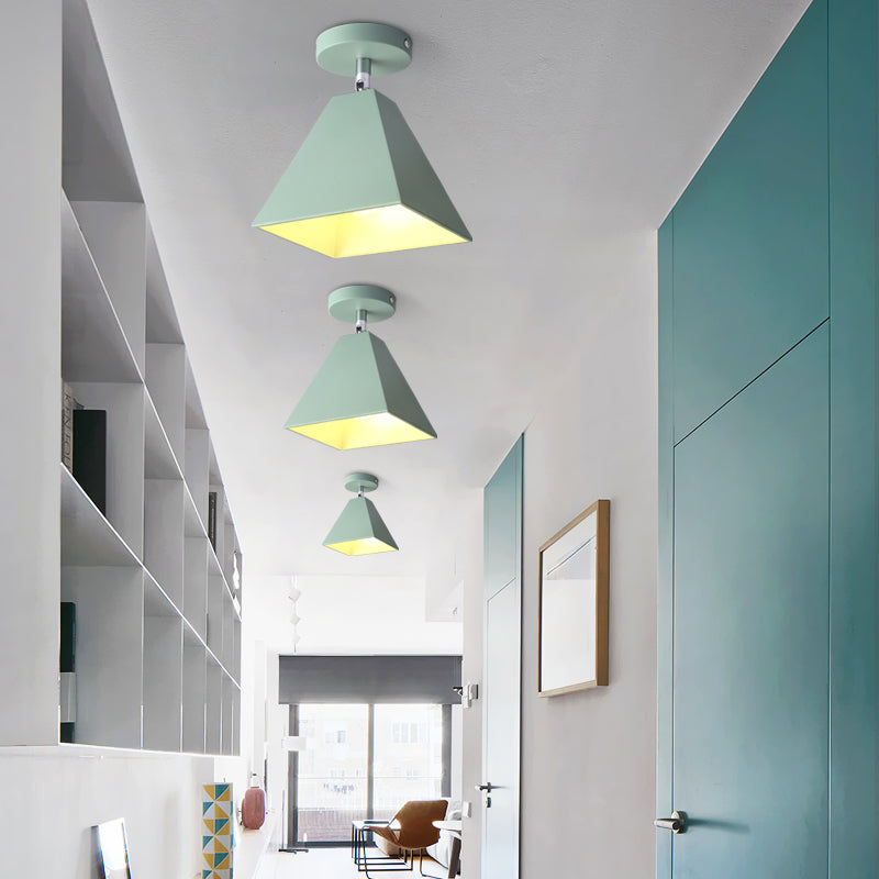 Metal Pyramid Ceiling Light for Modern Kid's Bedroom