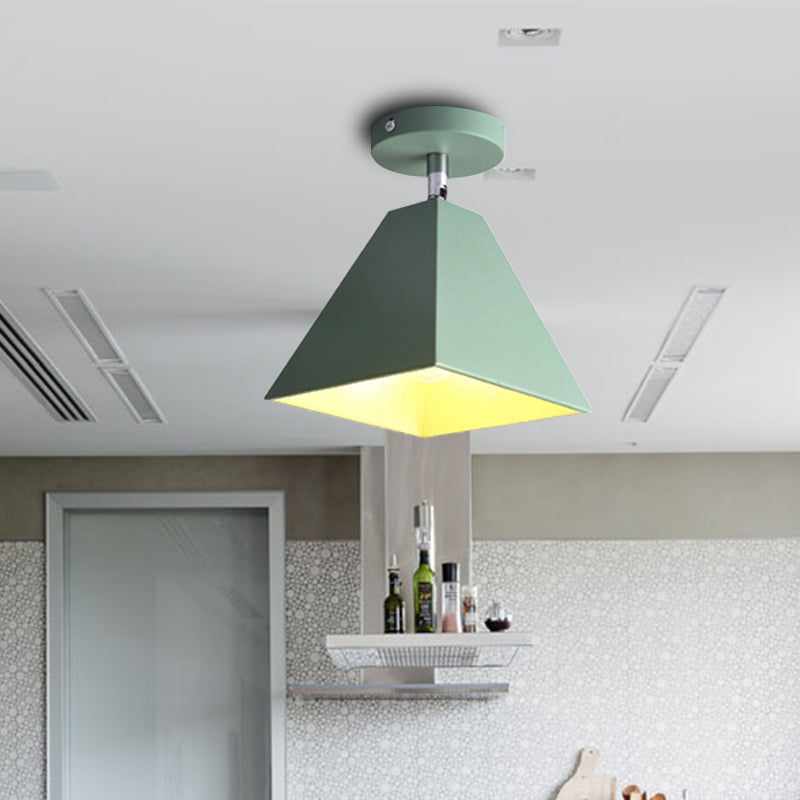 Metal Pyramid Ceiling Light For Modern Kids Bedroom