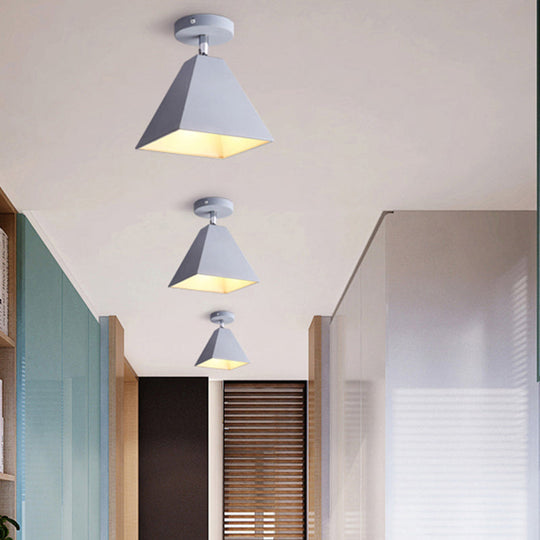 Metal Pyramid Ceiling Light for Modern Kid's Bedroom