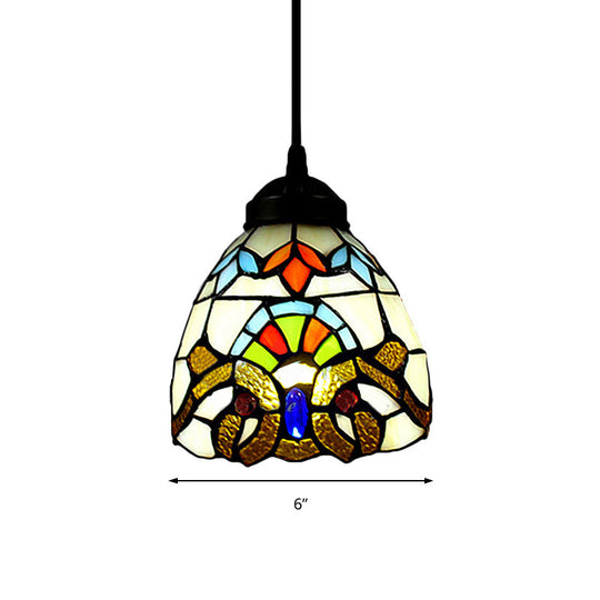 Baroque Art Glass Pendant Light - Multi-Color Bell Ceiling Fixture