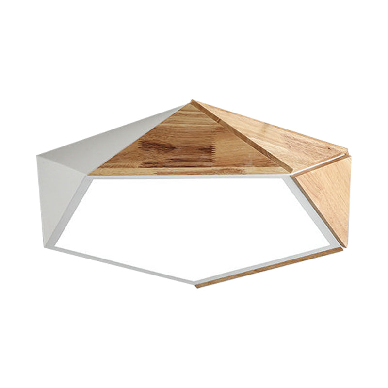 Contemporary Geometric Flush Mount Led Lamp: White/Black Ceiling Light For Living Room (Warm/White)