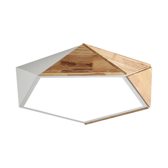 Contemporary Geometric Flush Mount Led Lamp: White/Black Ceiling Light For Living Room (Warm/White)