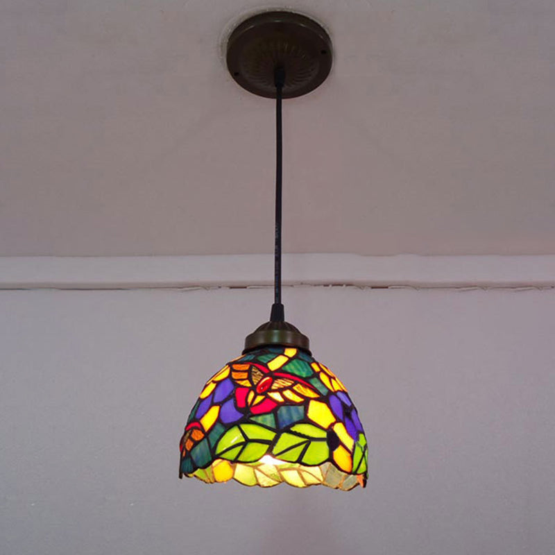 Serenity - Tiffany Dragonfly Ceiling Pendant Lamp - Stunning Stained Glass Dining