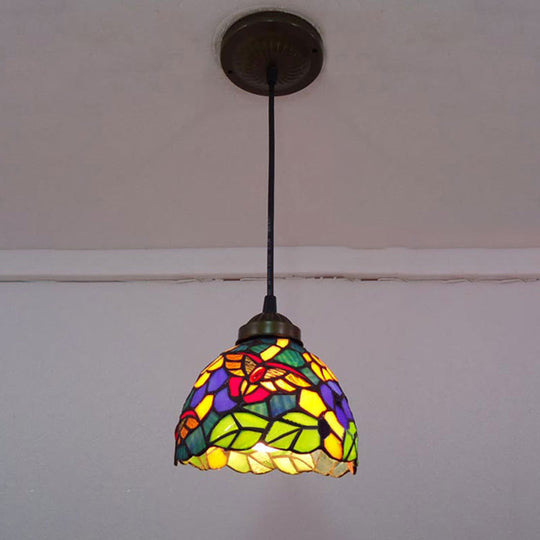 Serenity - Tiffany Dragonfly Ceiling Pendant Lamp - Stunning Stained Glass Dining