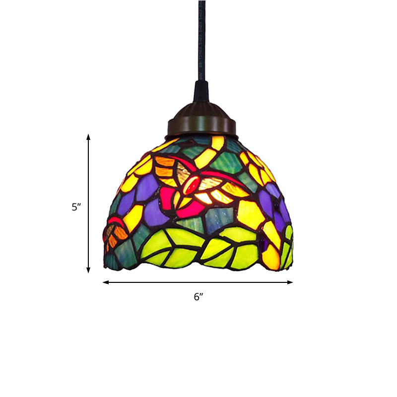 Serenity - Tiffany Dragonfly Ceiling Pendant Lamp - Stunning Stained Glass Dining