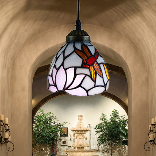 Serenity - Tiffany Dragonfly Ceiling Pendant Lamp - Stunning Stained Glass Dining