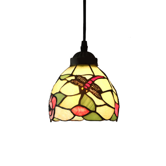 Serenity - Tiffany Dragonfly Ceiling Pendant Lamp - Stunning Stained Glass Dining