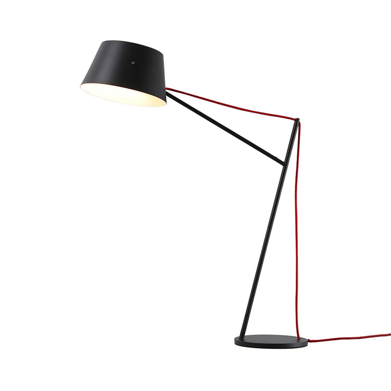 1-Light Modern Desk Lamp With Metallic Shade In Black Finish - Sleek Tapered Design For Living Room