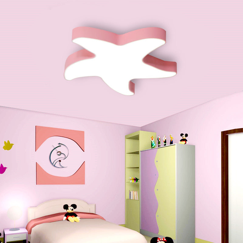 Macaron Loft Starfish Flush Mount: Candy-Colored Acrylic Ceiling Light