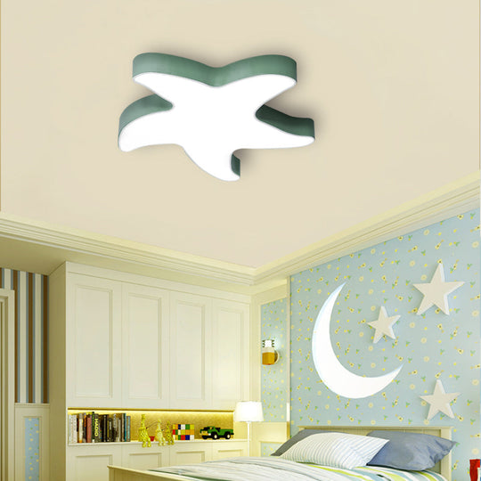 Macaron Loft Starfish Flush Mount: Candy-Colored Acrylic Ceiling Light