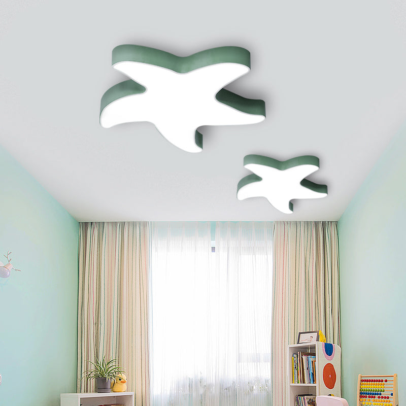 Macaron Loft Starfish Flush Mount: Candy-Colored Acrylic Ceiling Light