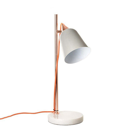 Nordic Style Cup Shaped Gray/Pink Desk Lamp With Marble Base - Perfect For Study Room