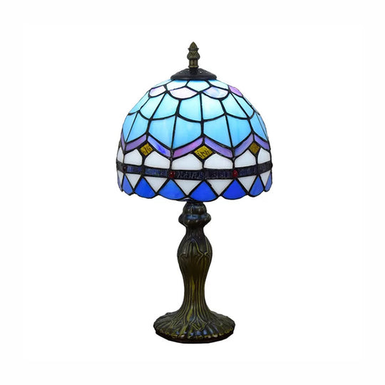 Baroque Dome Table Light With Stained Glass Design - Bedroom Décor