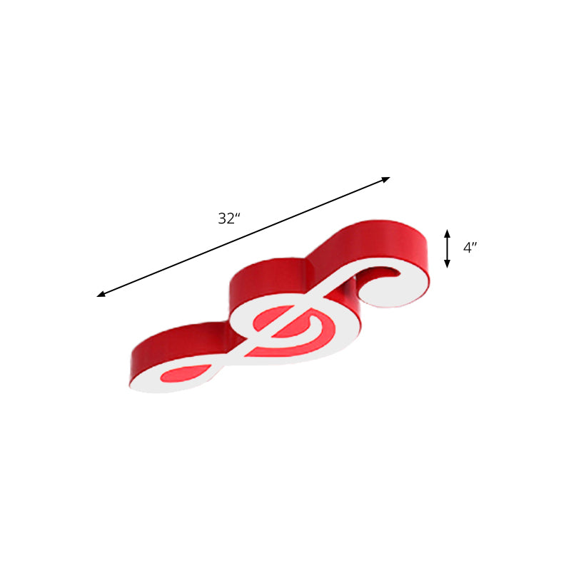 Plafonnier en métal coloré avec motif de notes de musique pour les salles de classe