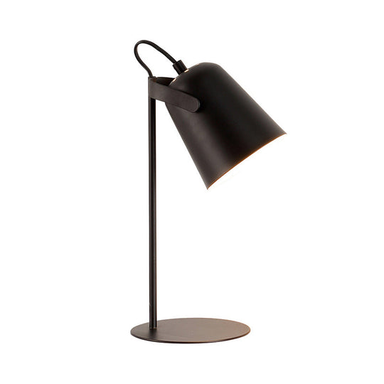 Adjustable Macaron-Style Metallic Desk Lamp Barre Shade 1-Light Black/Grey Perfect For Bedroom