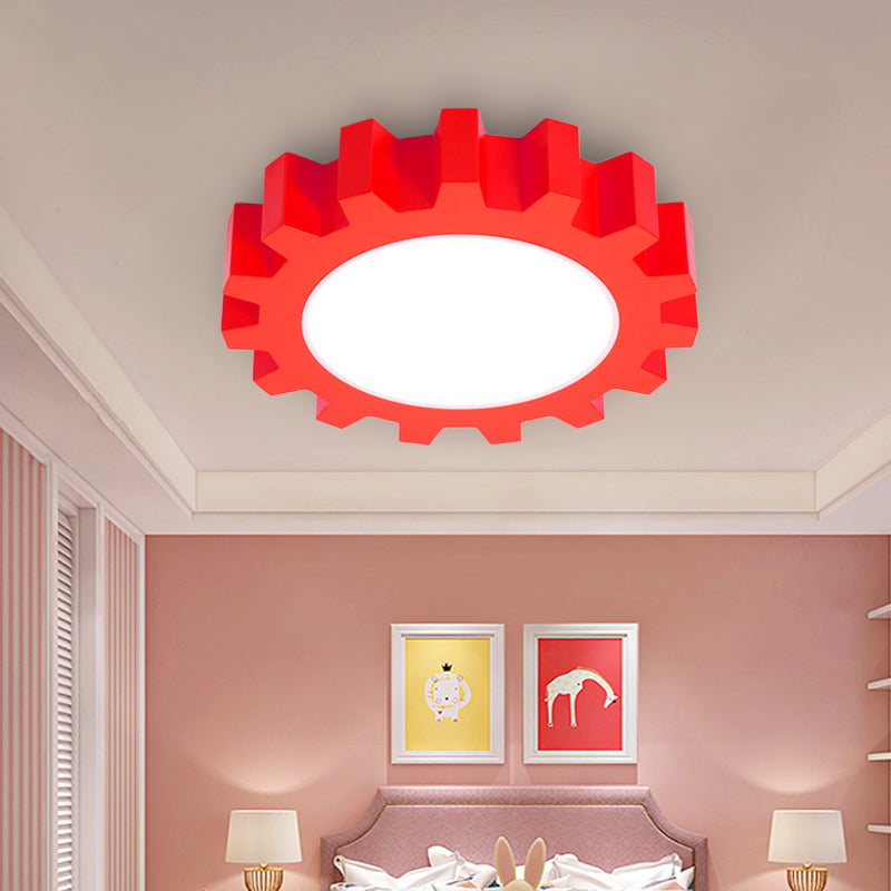 Cartoon Led Ceiling Light For Kindergarten: Metal Gear Mount