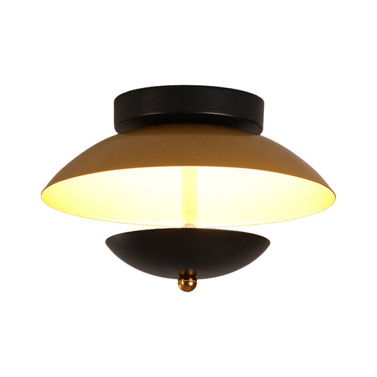 Plate-Shape Led Ceiling Light Fixture - Modern Metallic Flush Lamp For Hallways And Aisles In