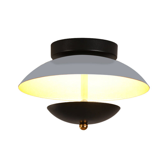 Plate-Shape Led Ceiling Light Fixture - Modern Metallic Flush Lamp For Hallways And Aisles In