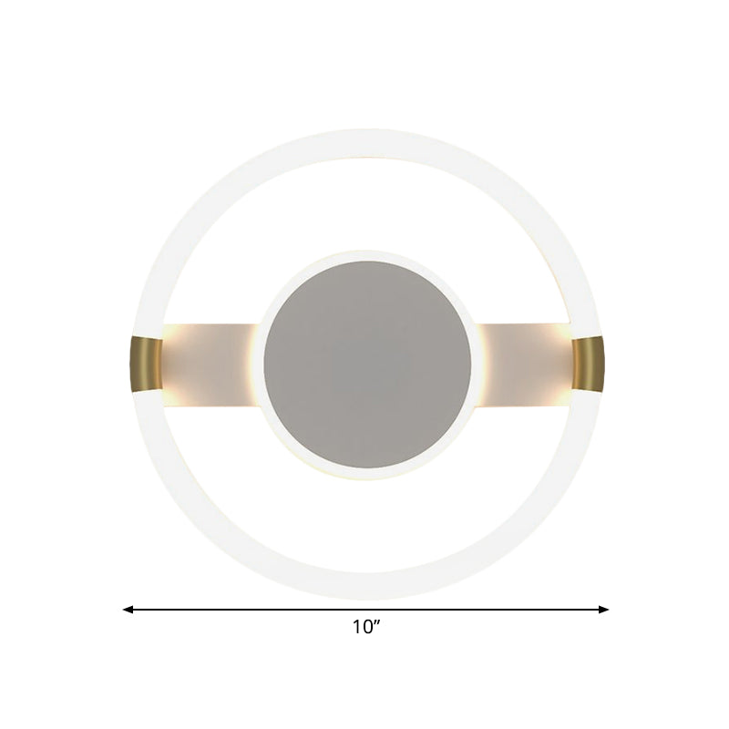 Minimalist Black/White Led Flush Mount Ceiling Light Fixture - Metal Round Design With Rectangle