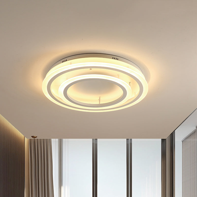 Contemporary LED Acrylic Hoop Ceiling Light in Warm/White - 18"/29.5" Width