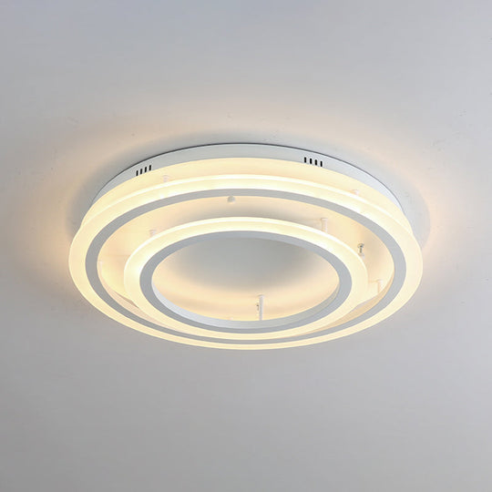 Contemporary LED Acrylic Hoop Ceiling Light in Warm/White - 18"/29.5" Width