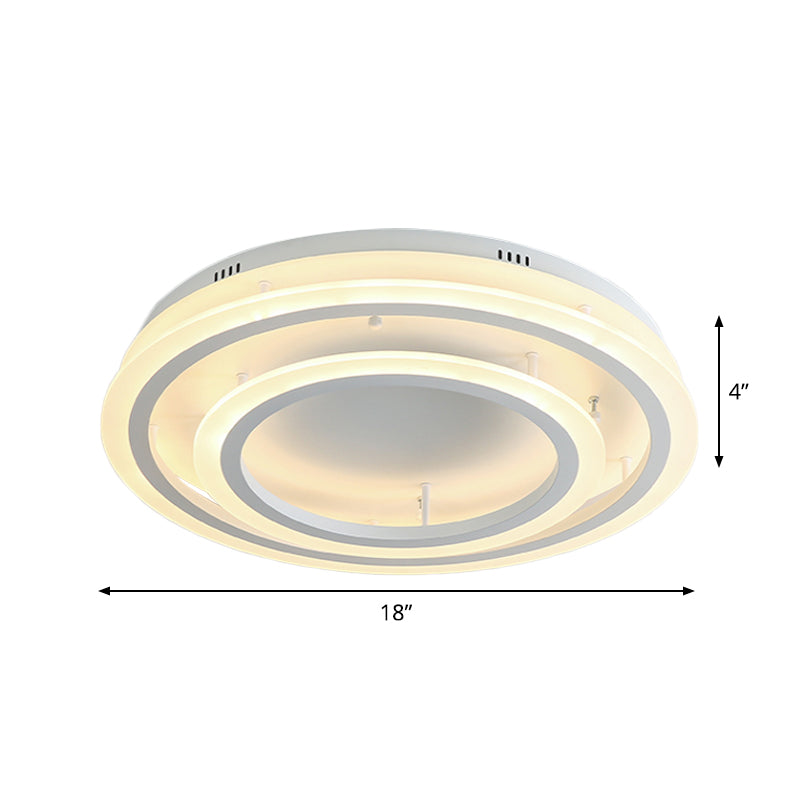 Contemporary LED Acrylic Hoop Ceiling Light in Warm/White - 18"/29.5" Width