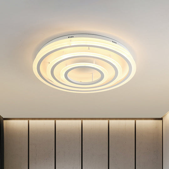 Contemporary LED Acrylic Hoop Ceiling Light in Warm/White - 18"/29.5" Width