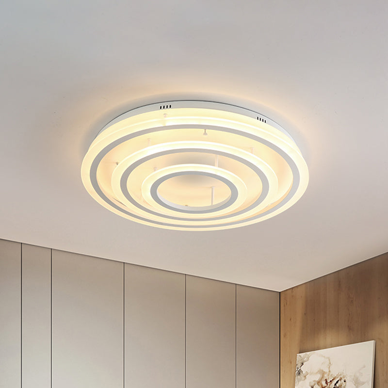 Contemporary LED Acrylic Hoop Ceiling Light in Warm/White - 18"/29.5" Width