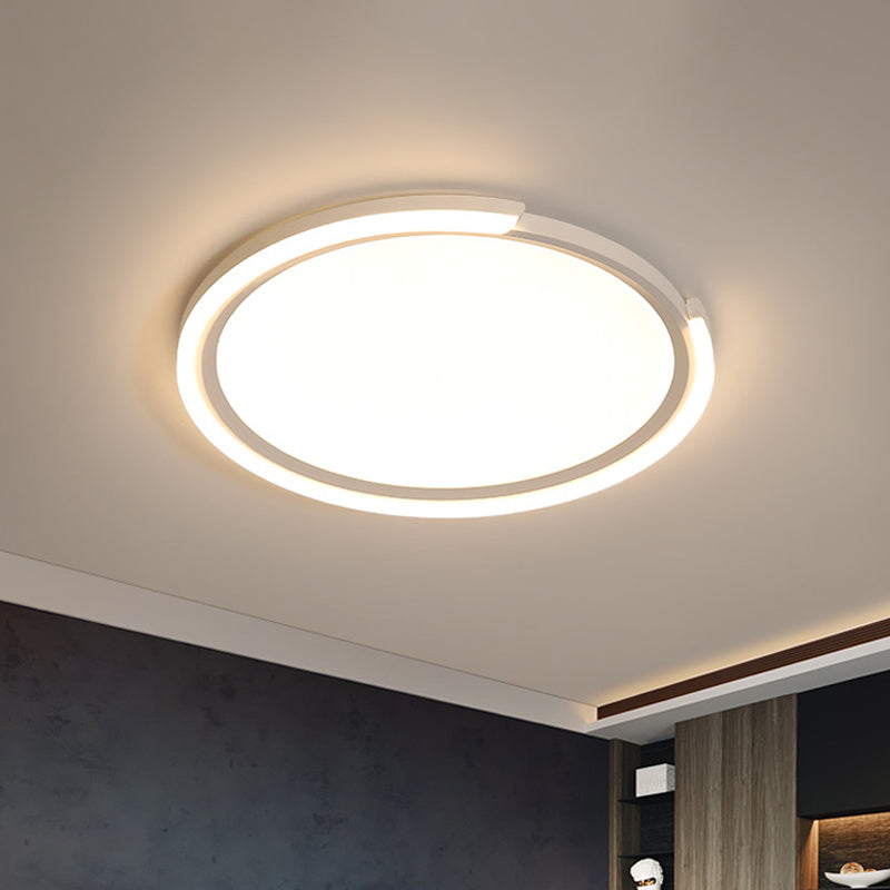 Sleek LED Flushmount Ceiling Lamp | Metallic Shade | Warm/White Light | 16"/19.5"/23.5" Diameter