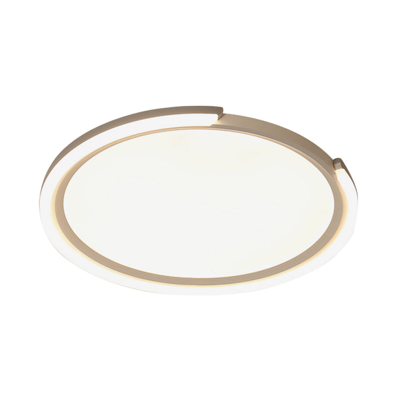 Sleek Led Flushmount Ceiling Lamp | Metallic Shade Warm/White Light 16/19.5/23.5 Diameter